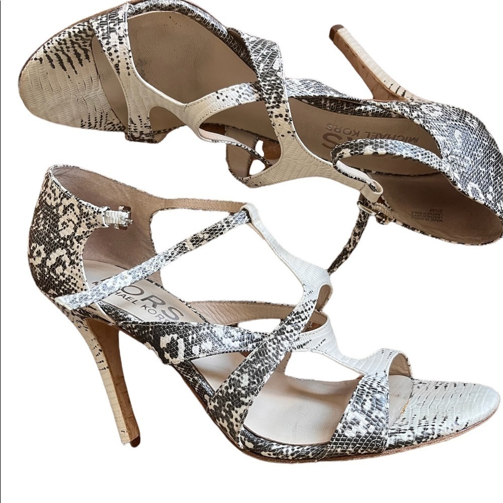 KORS by Michael kors snake print leather sandals size 91/2